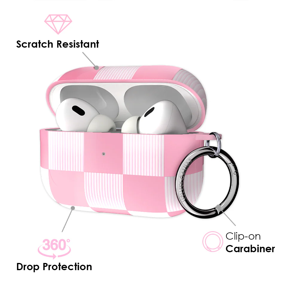 Pink Vibe Checkered AirPod Case - Image 13