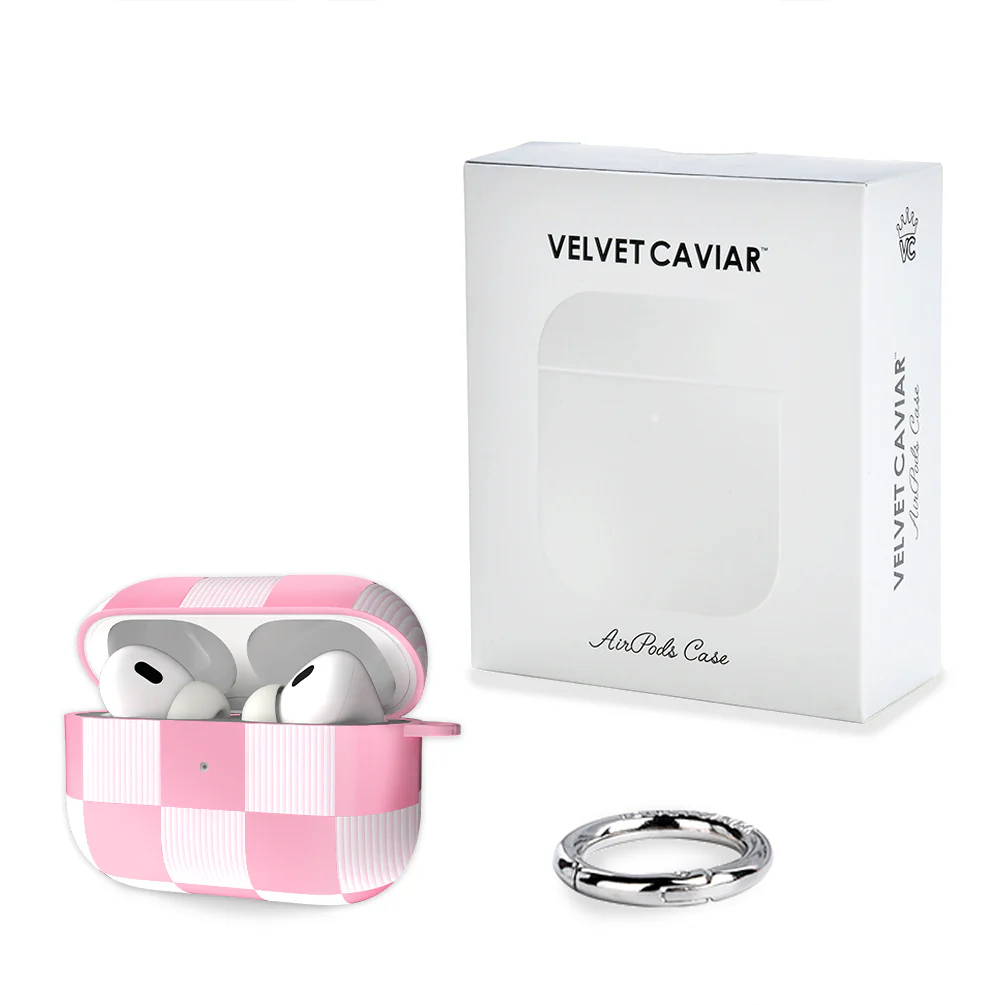 Pink Vibe Checkered AirPod Case - Image 15