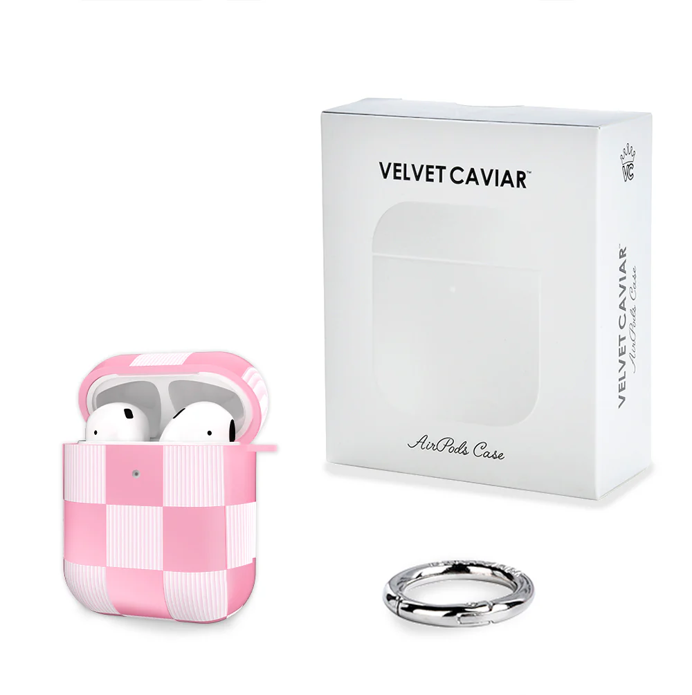 Pink Vibe Checkered AirPod Case - Image 5