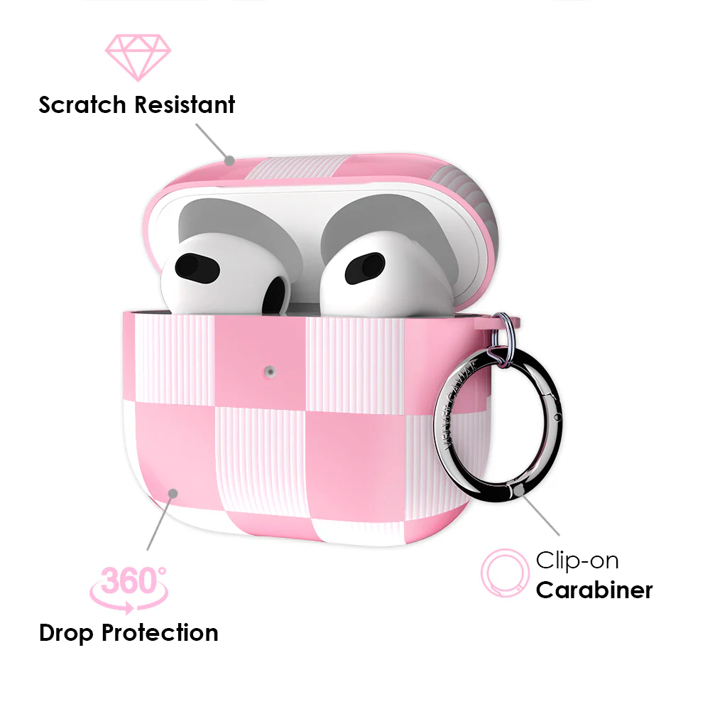 Pink Vibe Checkered AirPod Case - Image 8