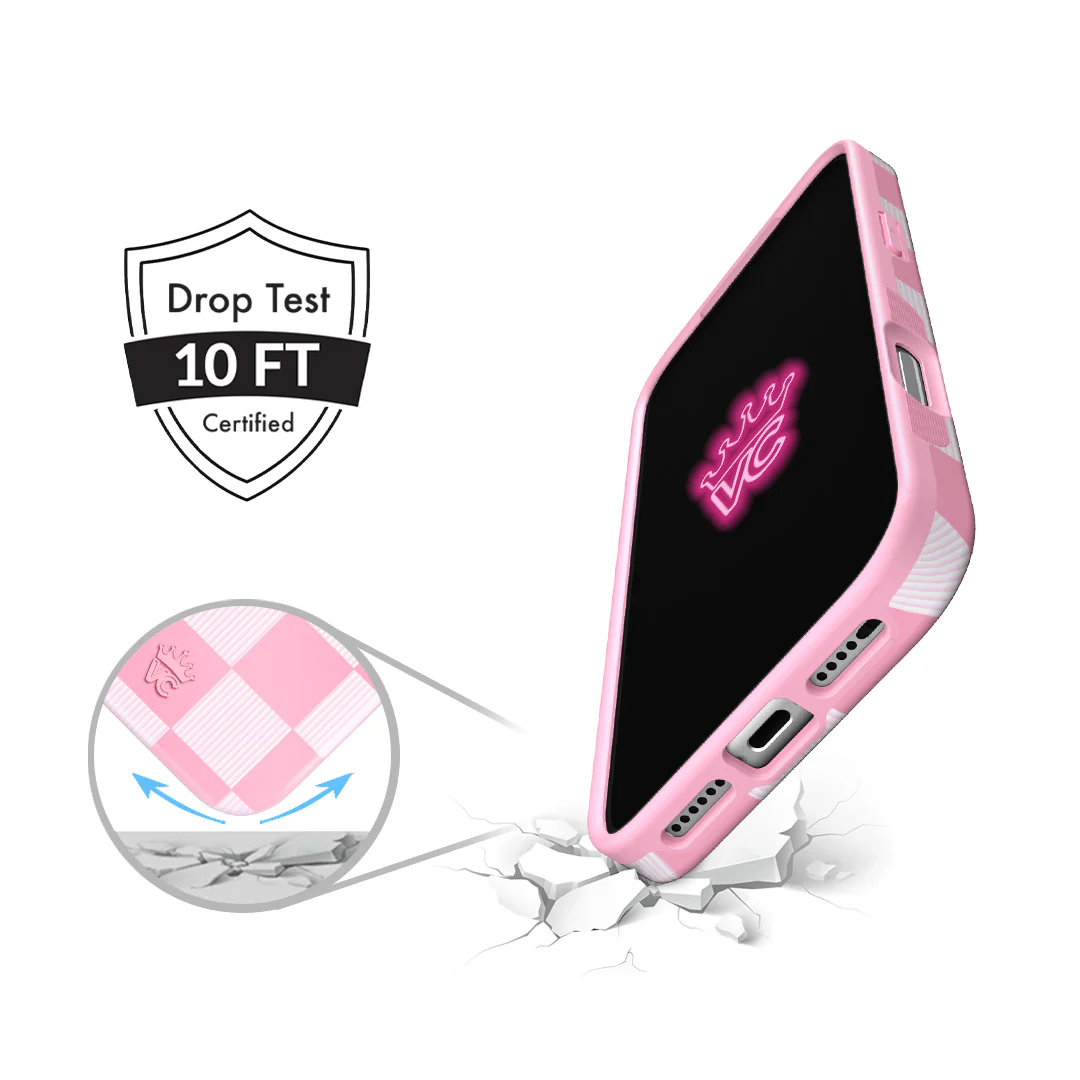 Pink Vibe Checkered iPhone Case - Image 107