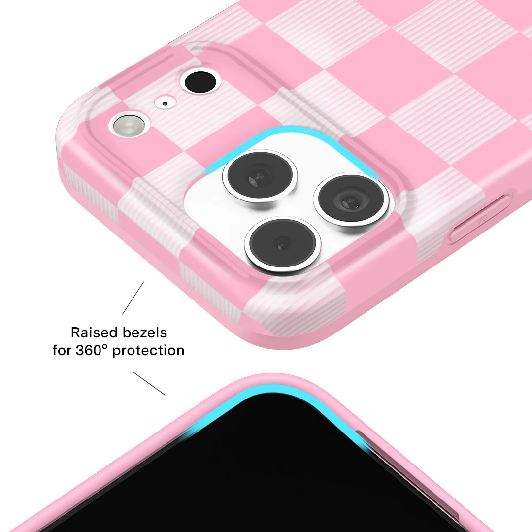 Pink Vibe Checkered iPhone Case - Image 108