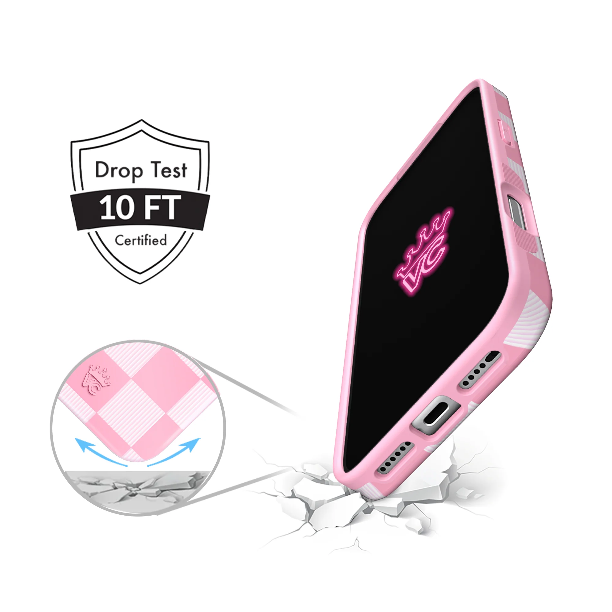 Pink Vibe Checkered iPhone Case - Image 117
