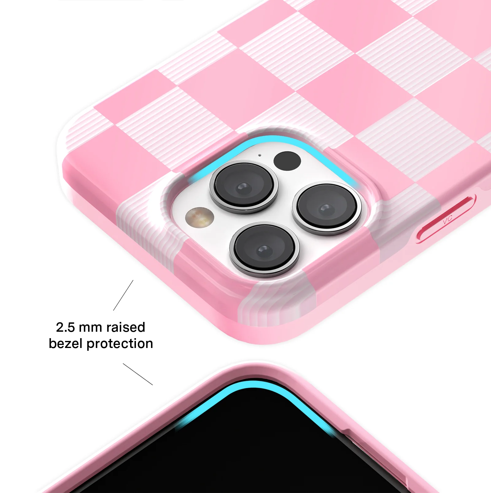 Pink Vibe Checkered iPhone Case - Image 2