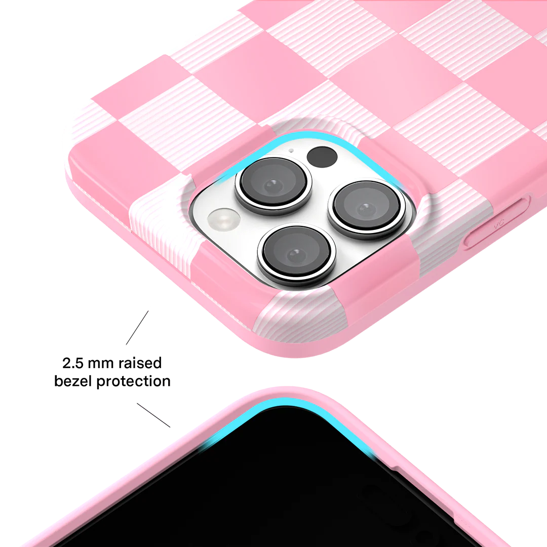 Pink Vibe Checkered iPhone Case - Image 82