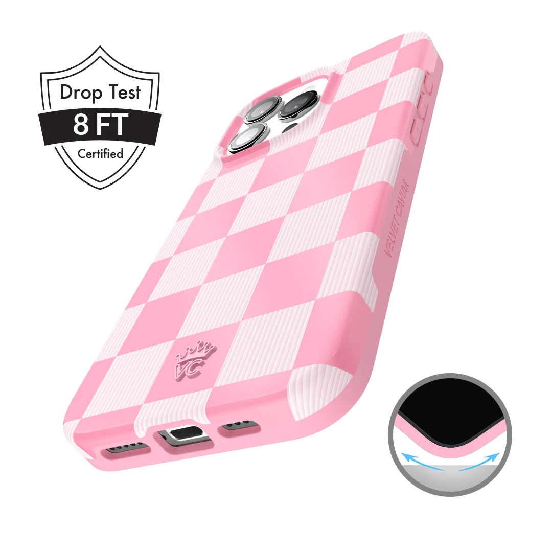 Pink Vibe Checkered iPhone Case - Image 89
