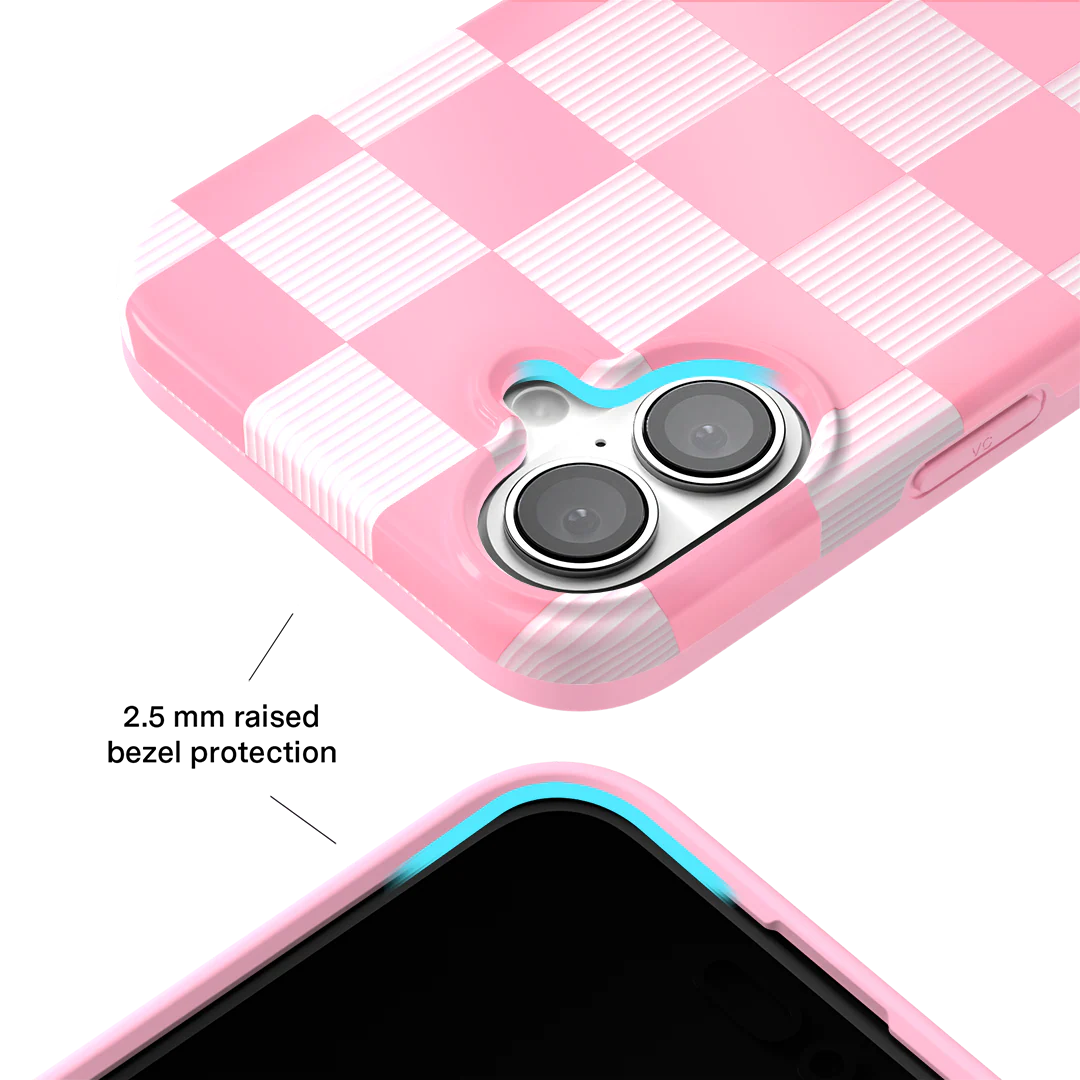 Pink Vibe Checkered iPhone Case - Image 92