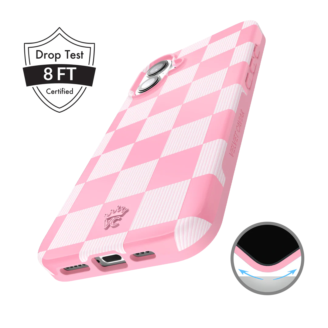 Pink Vibe Checkered iPhone Case - Image 94