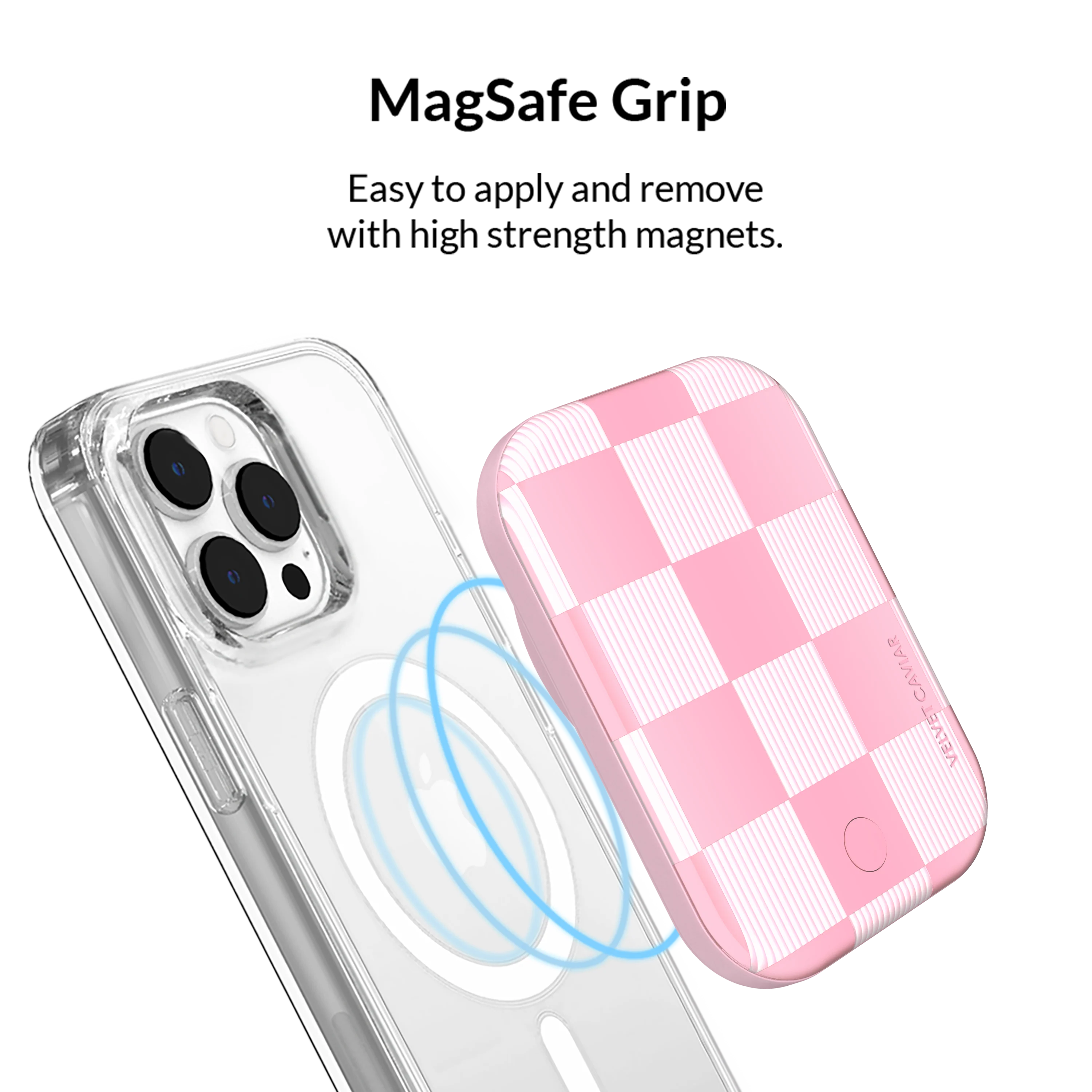 Pink Vibe Checkered MagSafe Battery Power Pack - Image 4