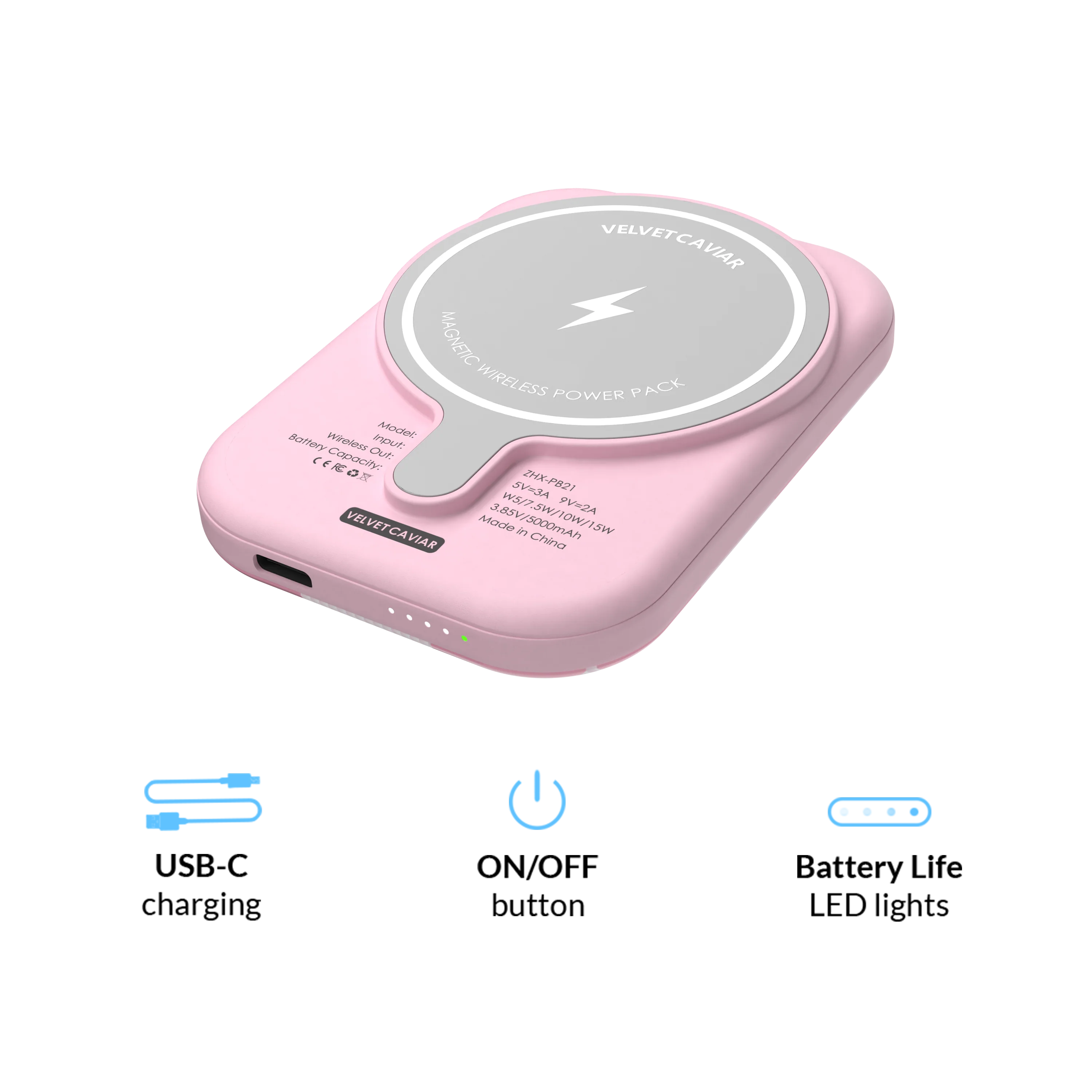 Pink Vibe Checkered MagSafe Battery Power Pack - Image 6