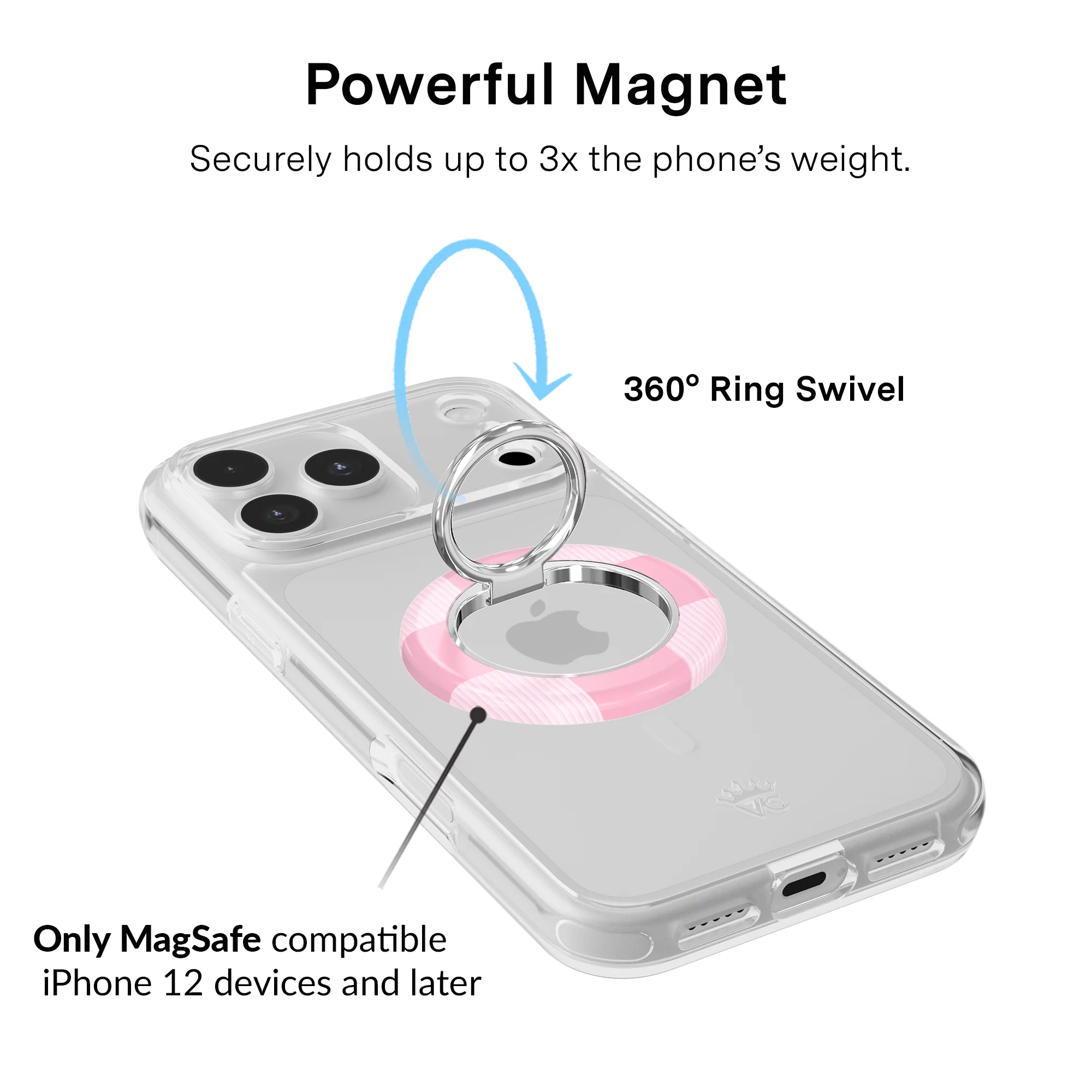 Pink Vibe Checkered MagSafe Grip Ring - Image 2
