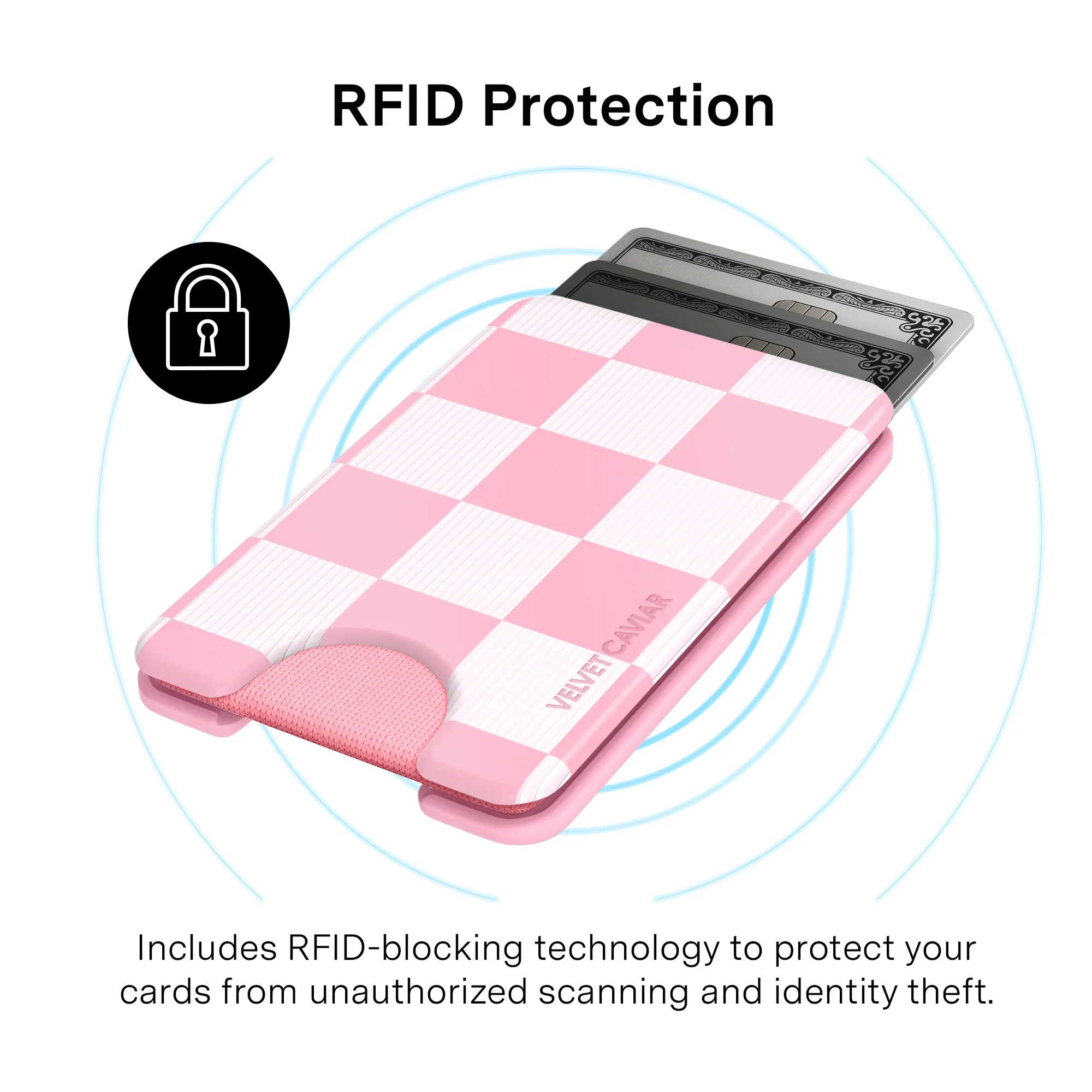 Pink Vibe Checkered Magsafe Wallet - Image 4
