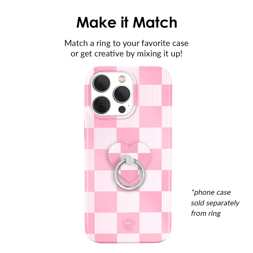 Pink Vibe Checkered Phone Ring - Image 3