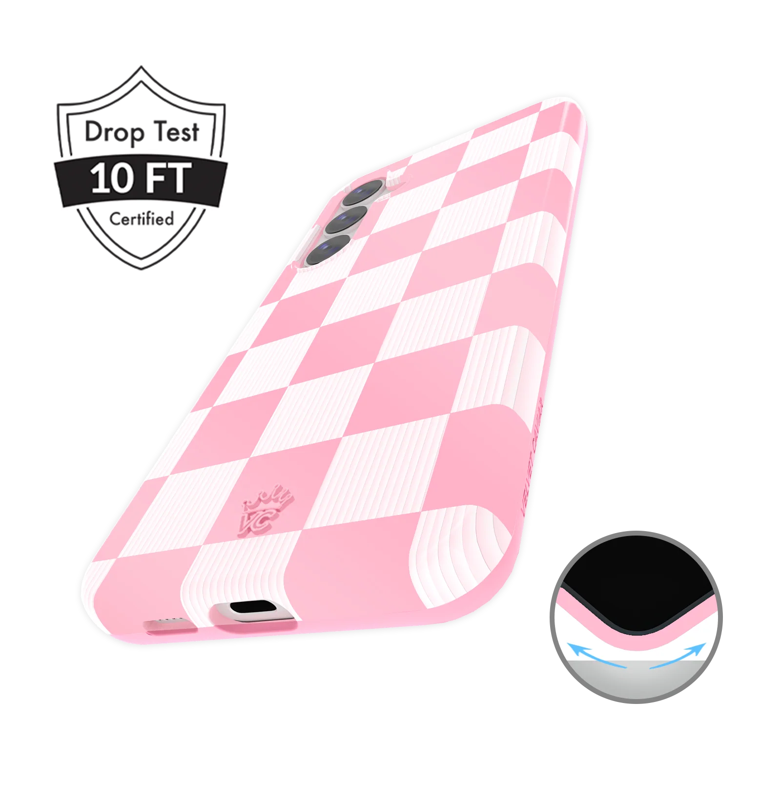 Pink Vibe Checkered Samsung Case - Image 4