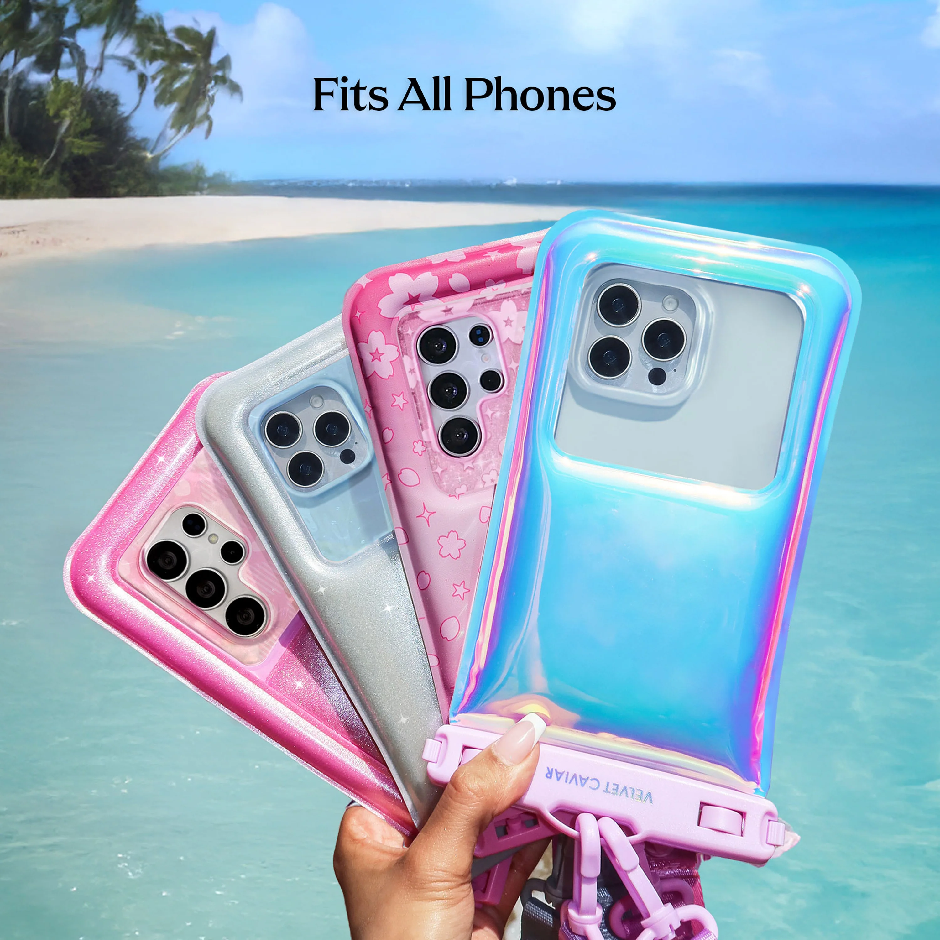Pink Stardust Glitter Waterproof Floating Phone Pouch - Image 7