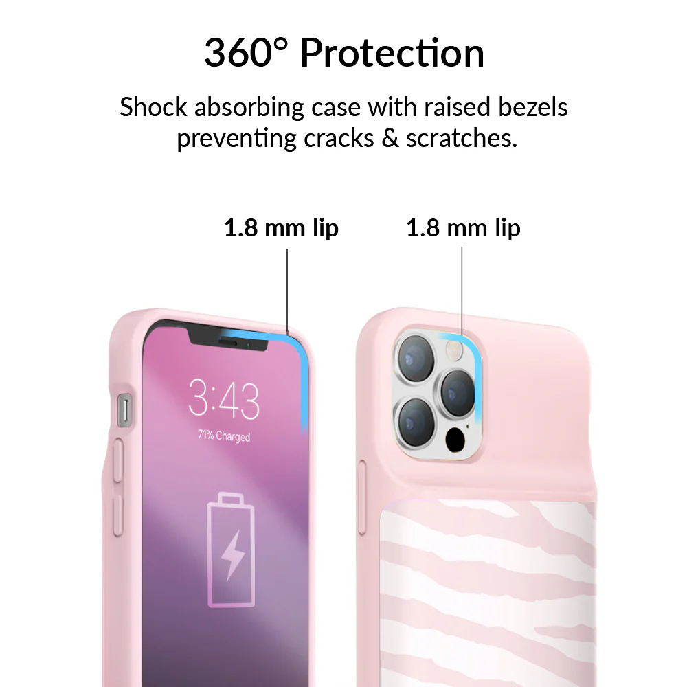 Pink Zebra iPhone Charging Case - Image 10