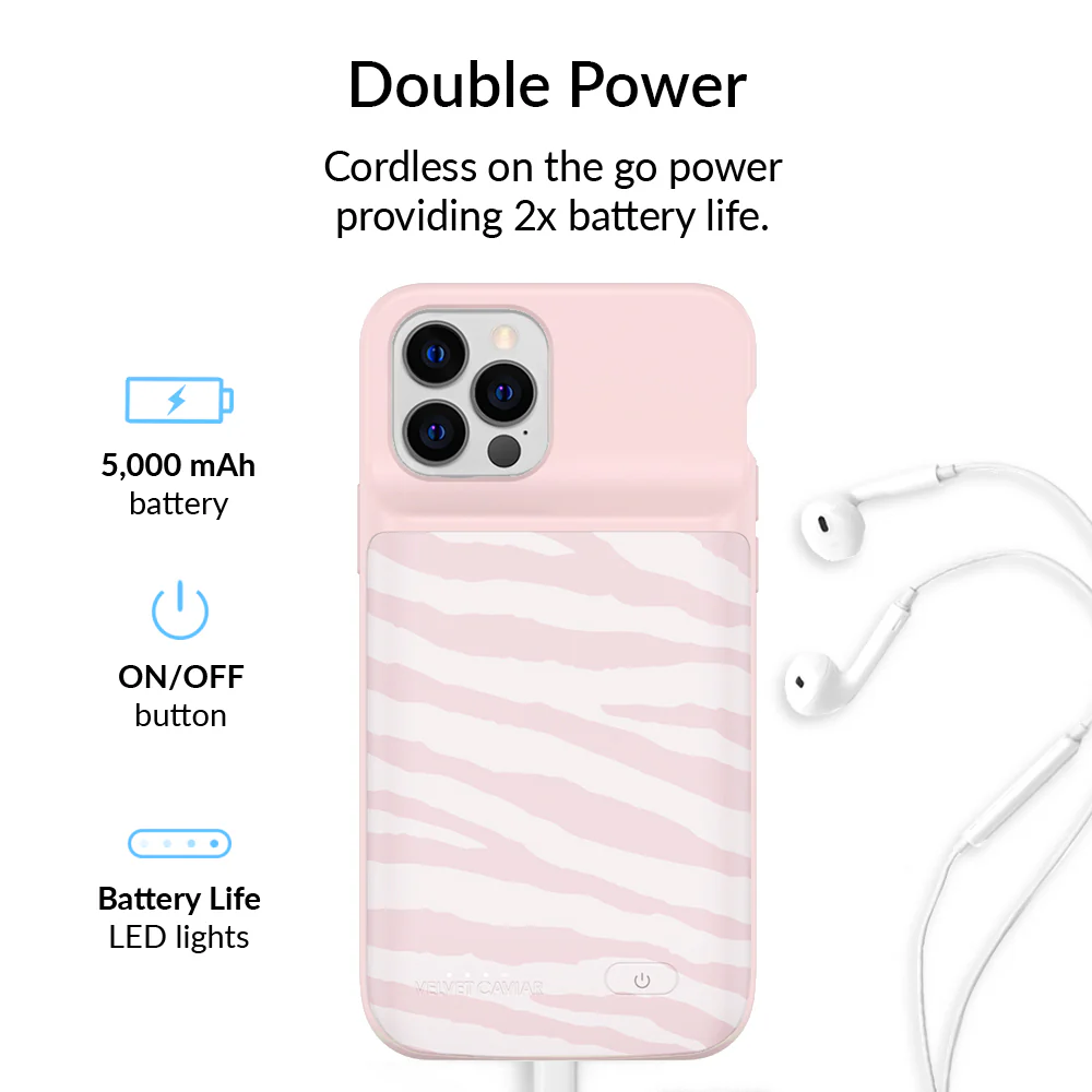 Pink Zebra iPhone Charging Case - Image 14