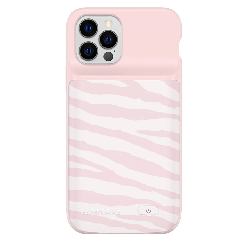 Pink Zebra iPhone Charging Case - Image 7