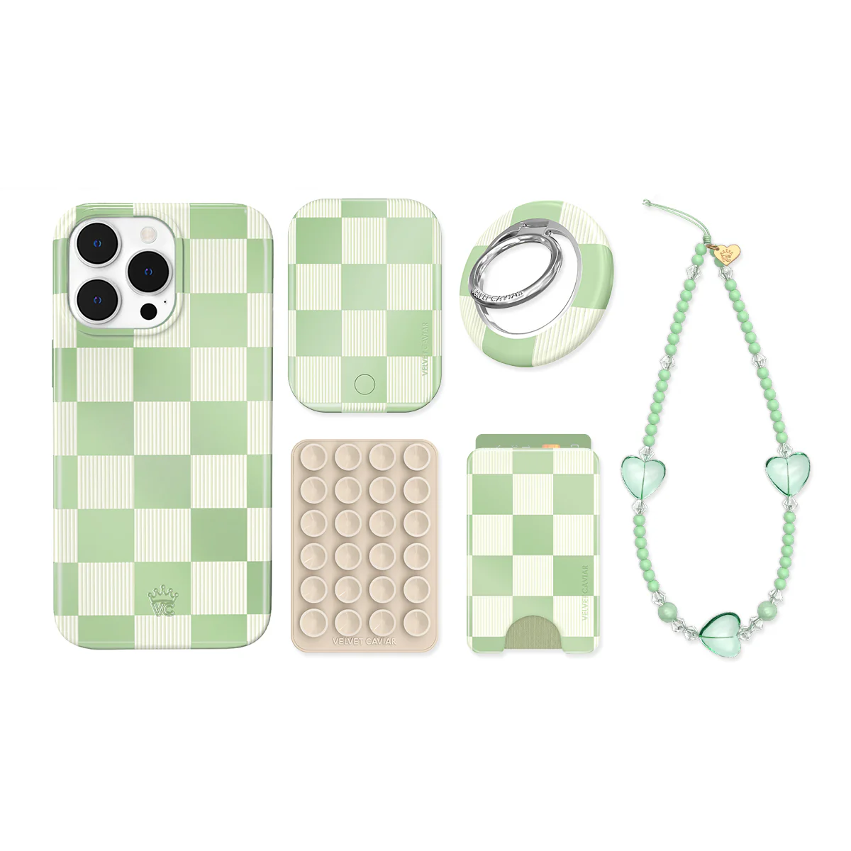 Pistachio Vibe Checkered iPhone Bundle Set - Image 11