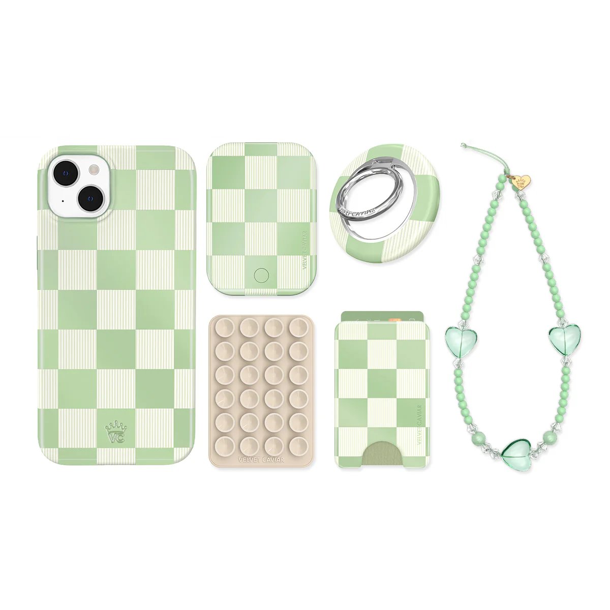 Pistachio Vibe Checkered iPhone Bundle Set - Image 12