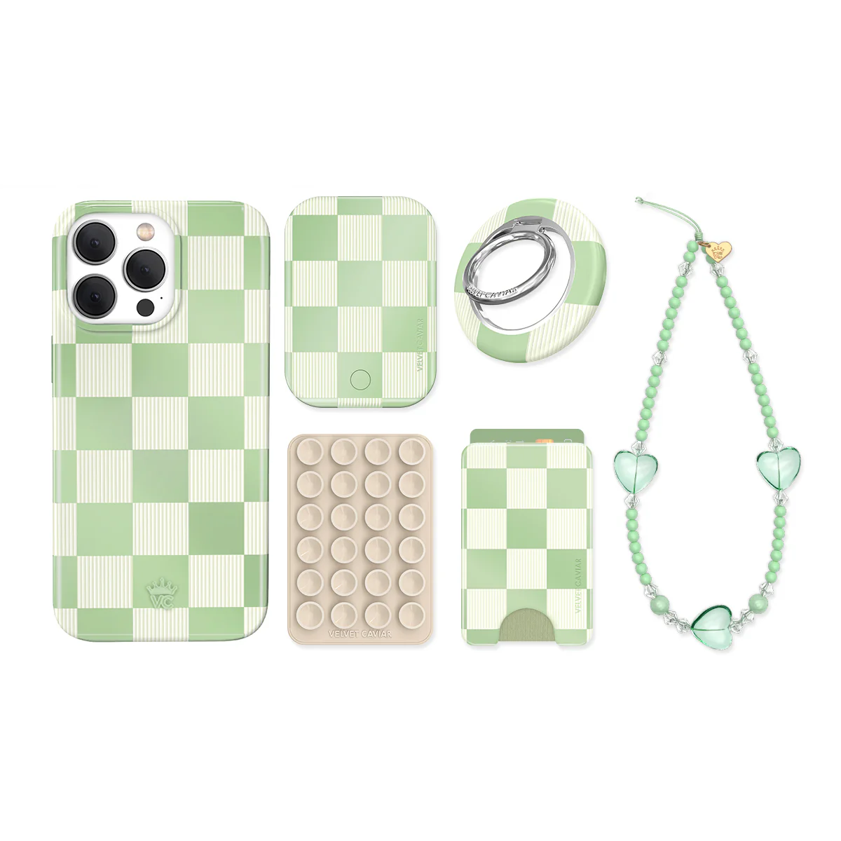 Pistachio Vibe Checkered iPhone Bundle Set - Image 15