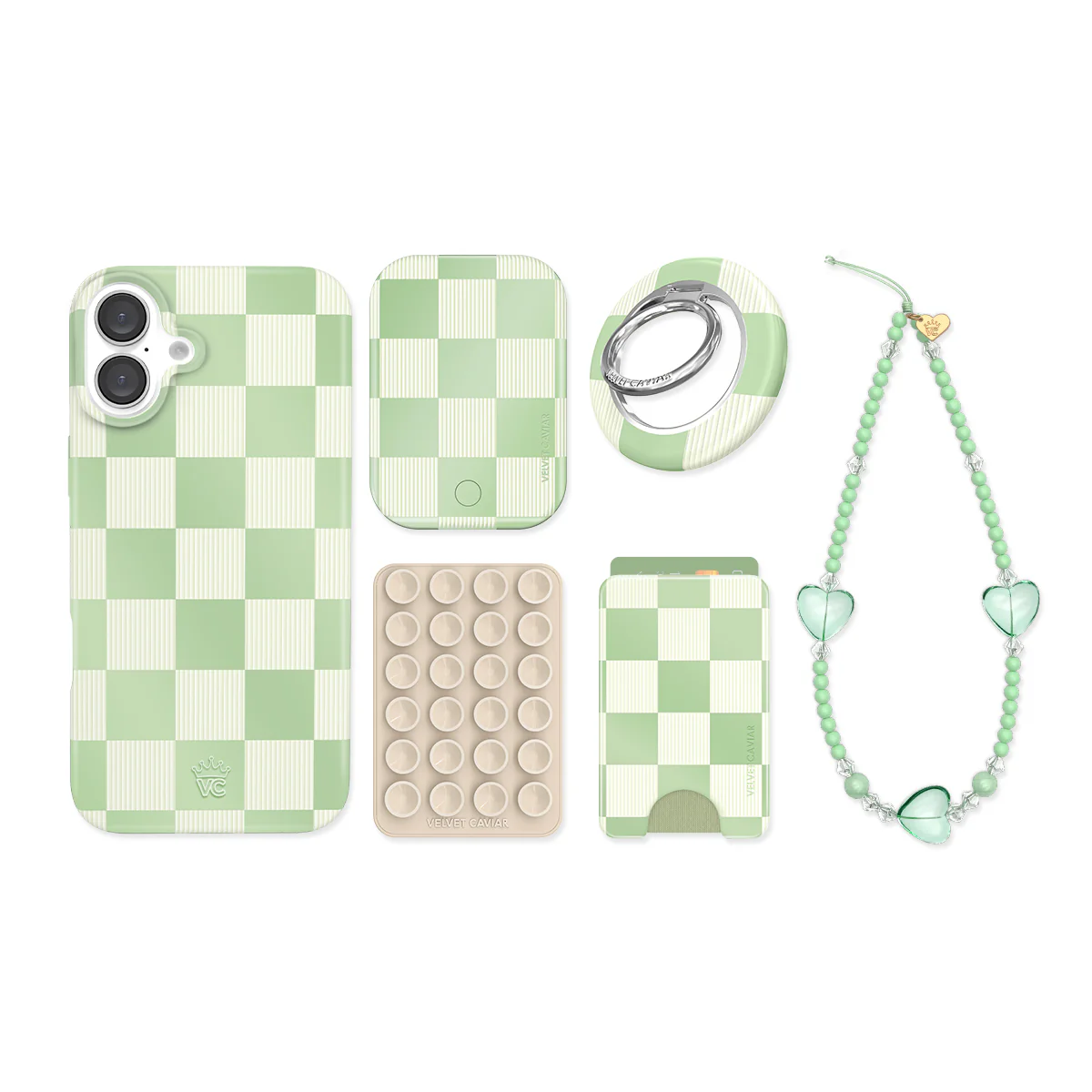 Pistachio Vibe Checkered iPhone Bundle Set - Image 17
