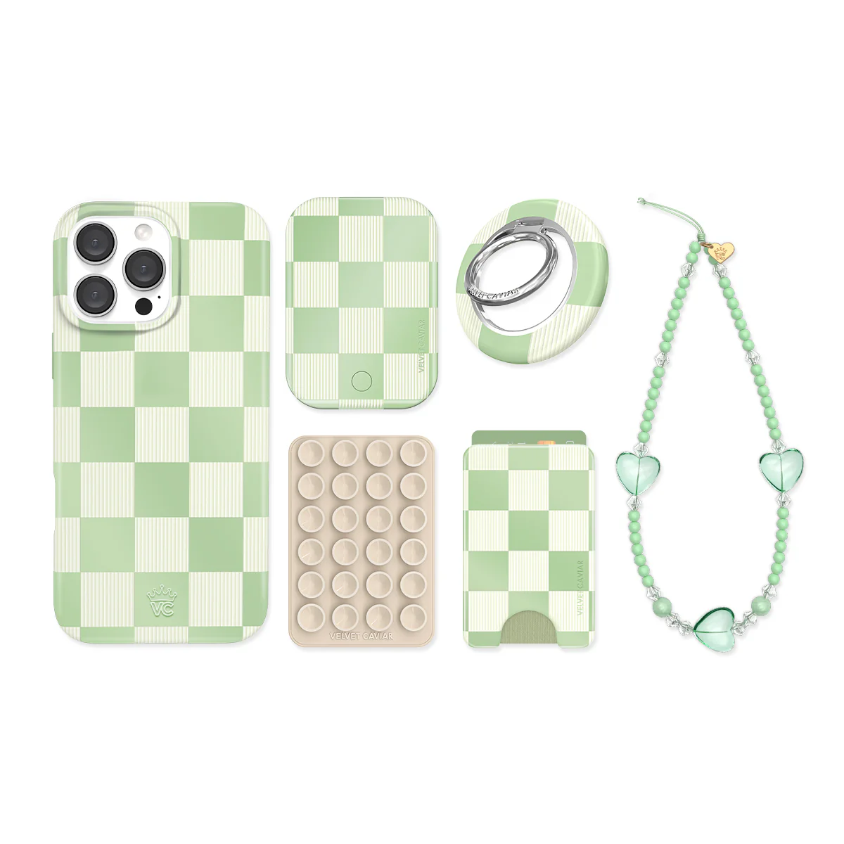 Pistachio Vibe Checkered iPhone Bundle Set - Image 18