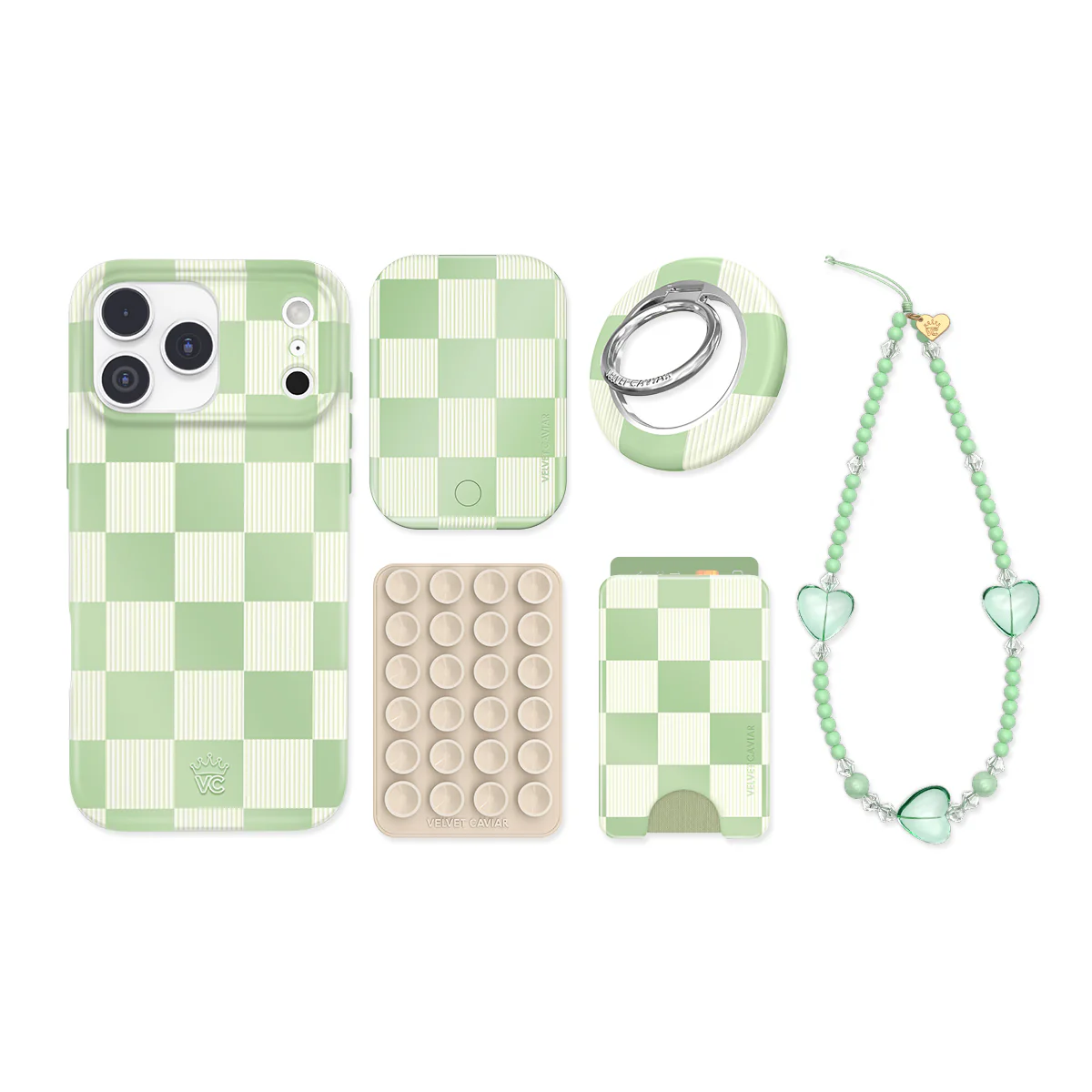 Pistachio Vibe Checkered iPhone Bundle Set - Image 23