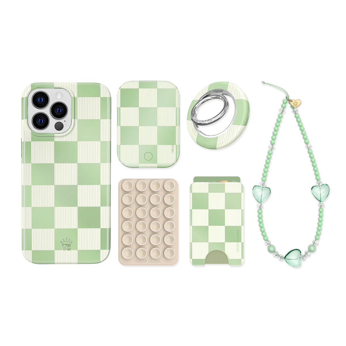 Pistachio Vibe Checkered iPhone Bundle Set - Image 6