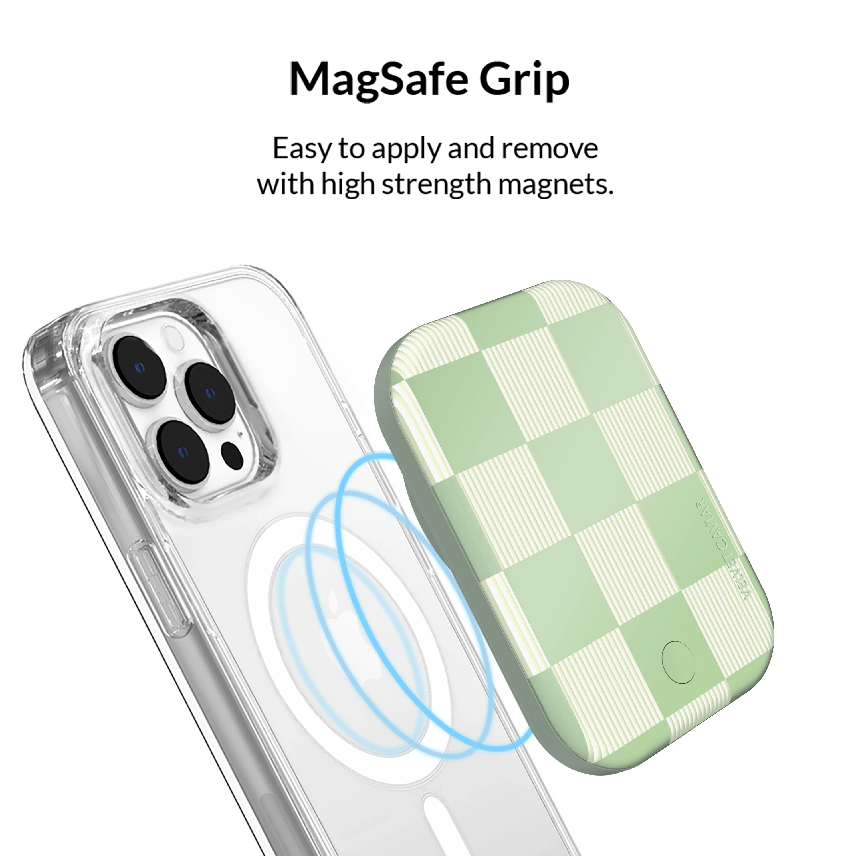 Pistachio Vibe Checkered MagSafe Battery Power Pack - Image 4