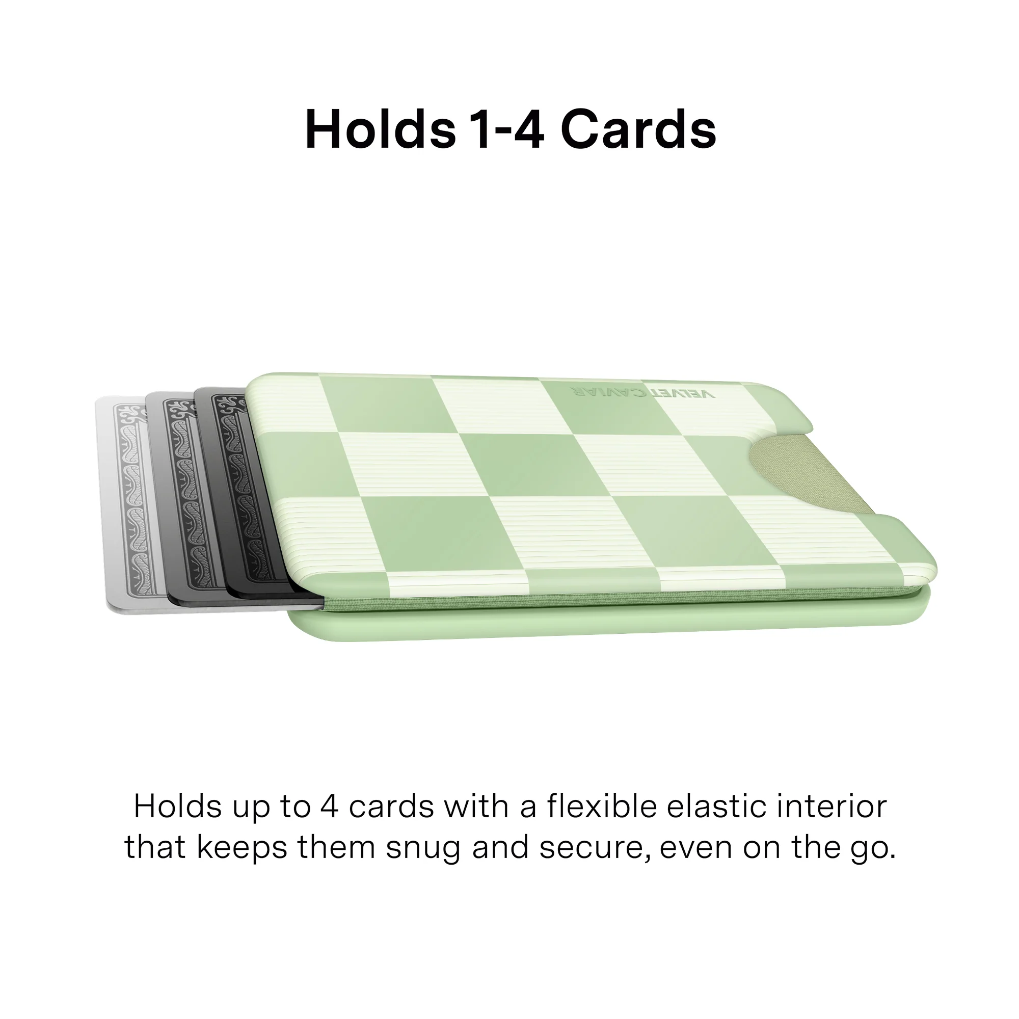 Pistachio Vibe Checkered Magsafe Wallet - Image 2