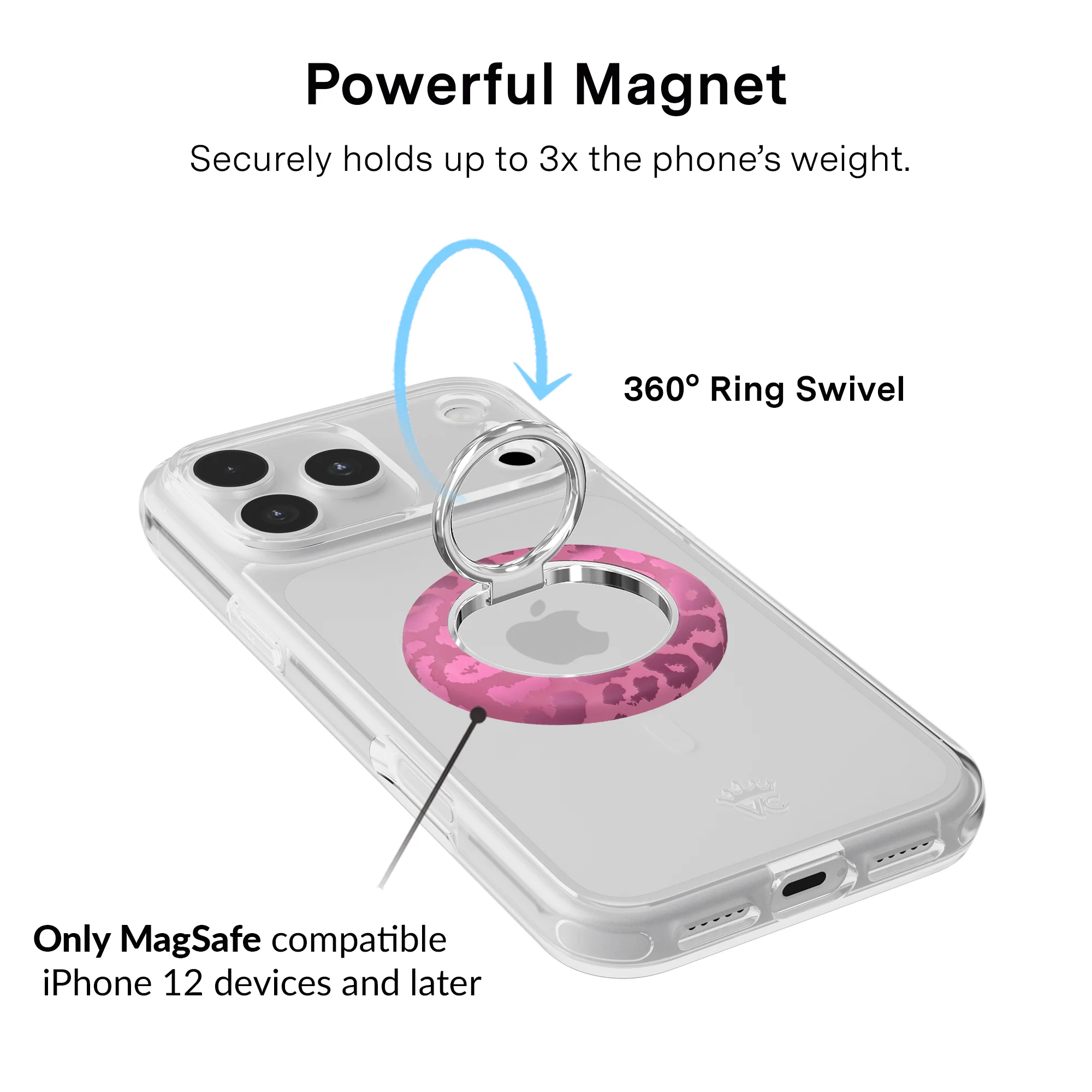 Pink Ruby Leopard MagSafe Grip Ring - Image 2