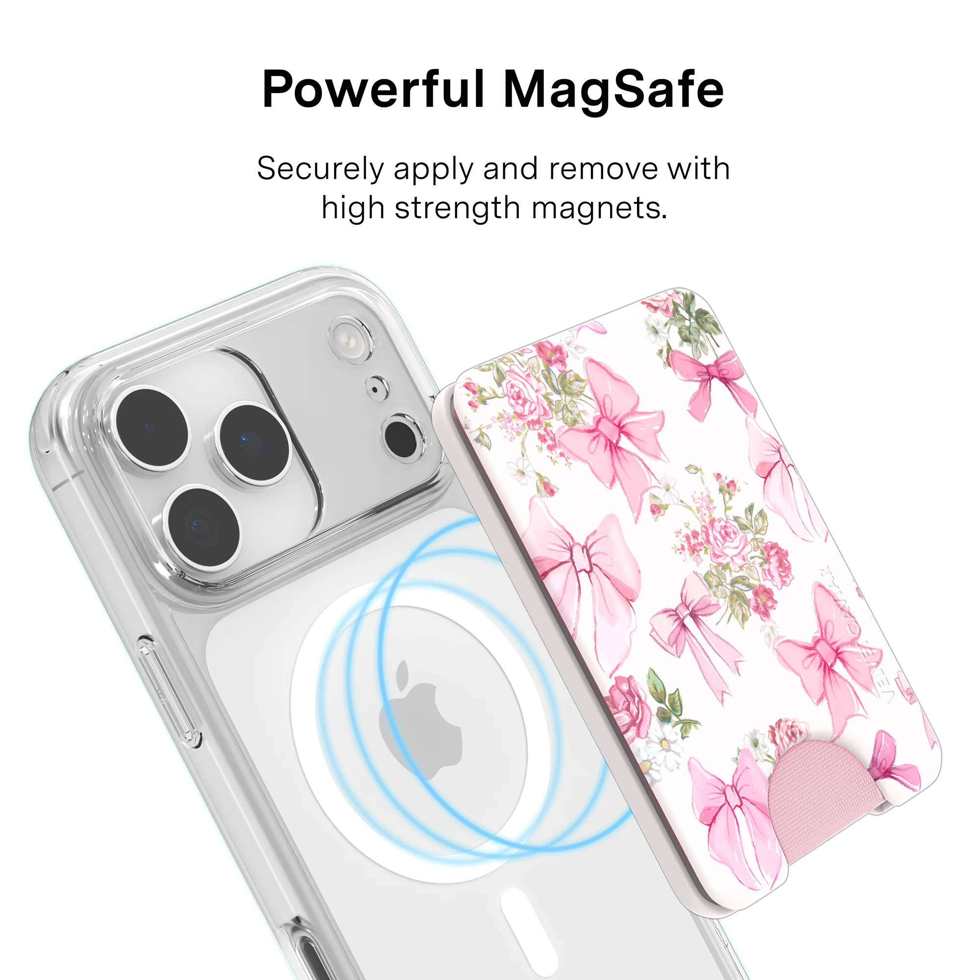 Posie Pink Bow MagSafe Wallet - Image 3