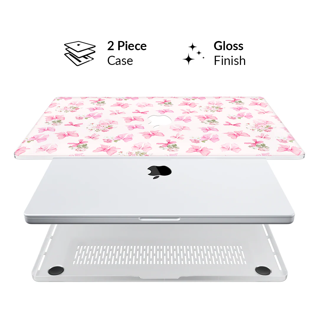 Posie Pink Bows MacBook Case - Image 2