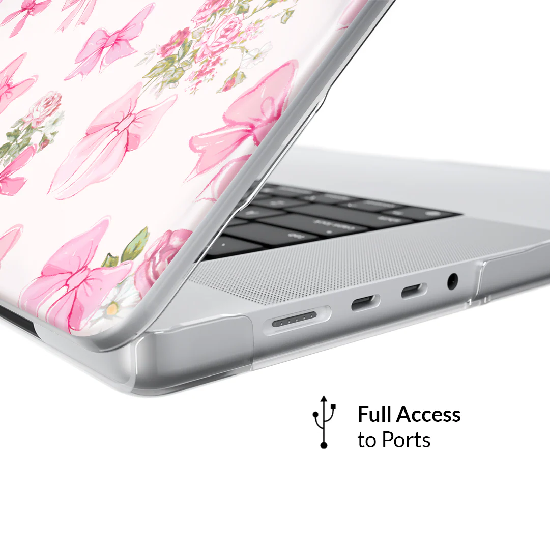 Posie Pink Bows MacBook Case - Image 33