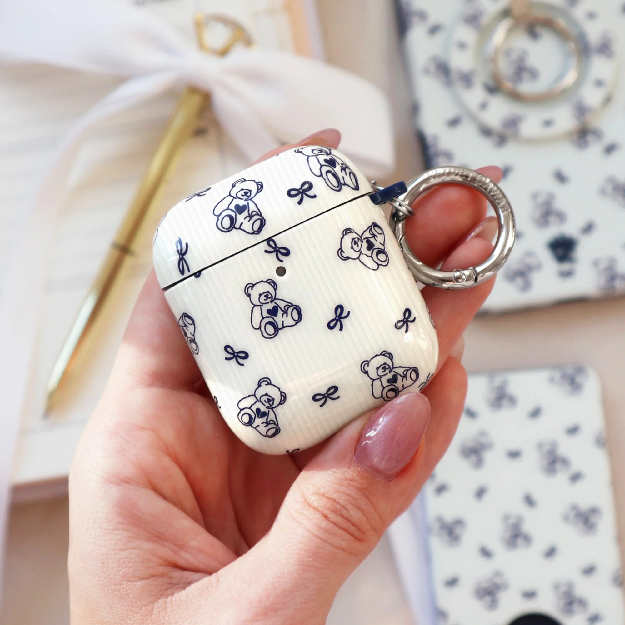 Preppy Teddy AirPod Case - Image 12