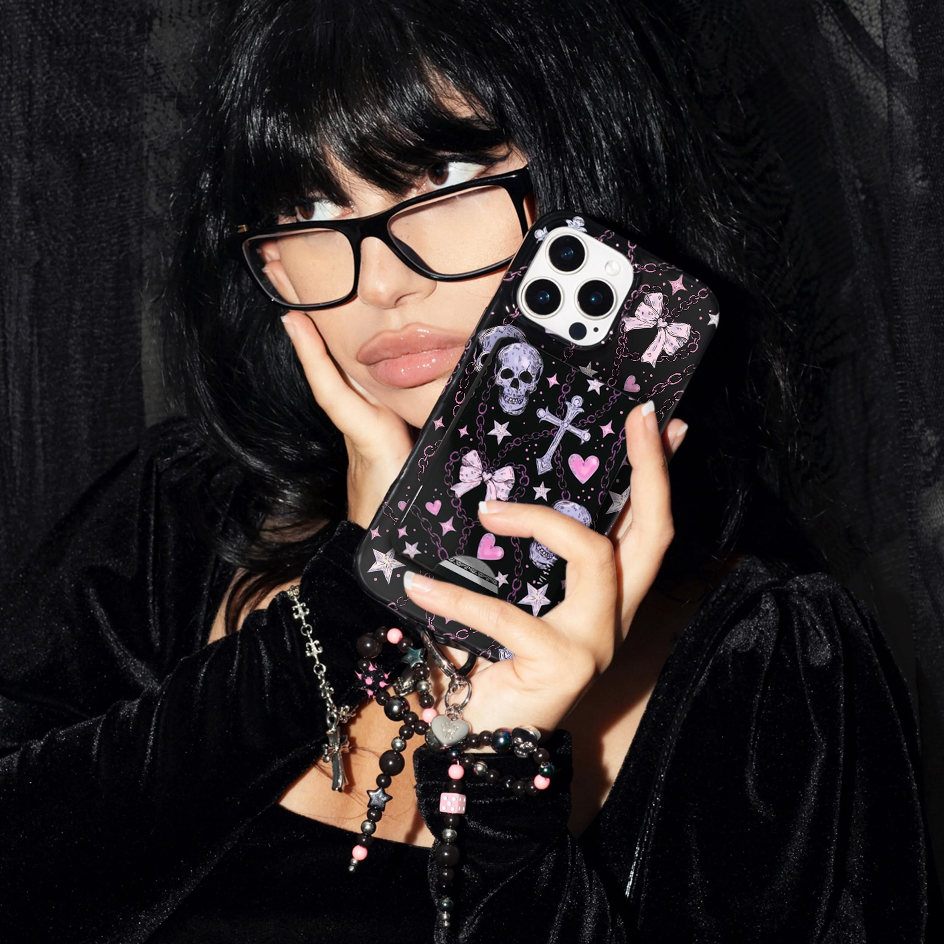 Pretty Punk Skulls MagSafe Wallet - Image 2
