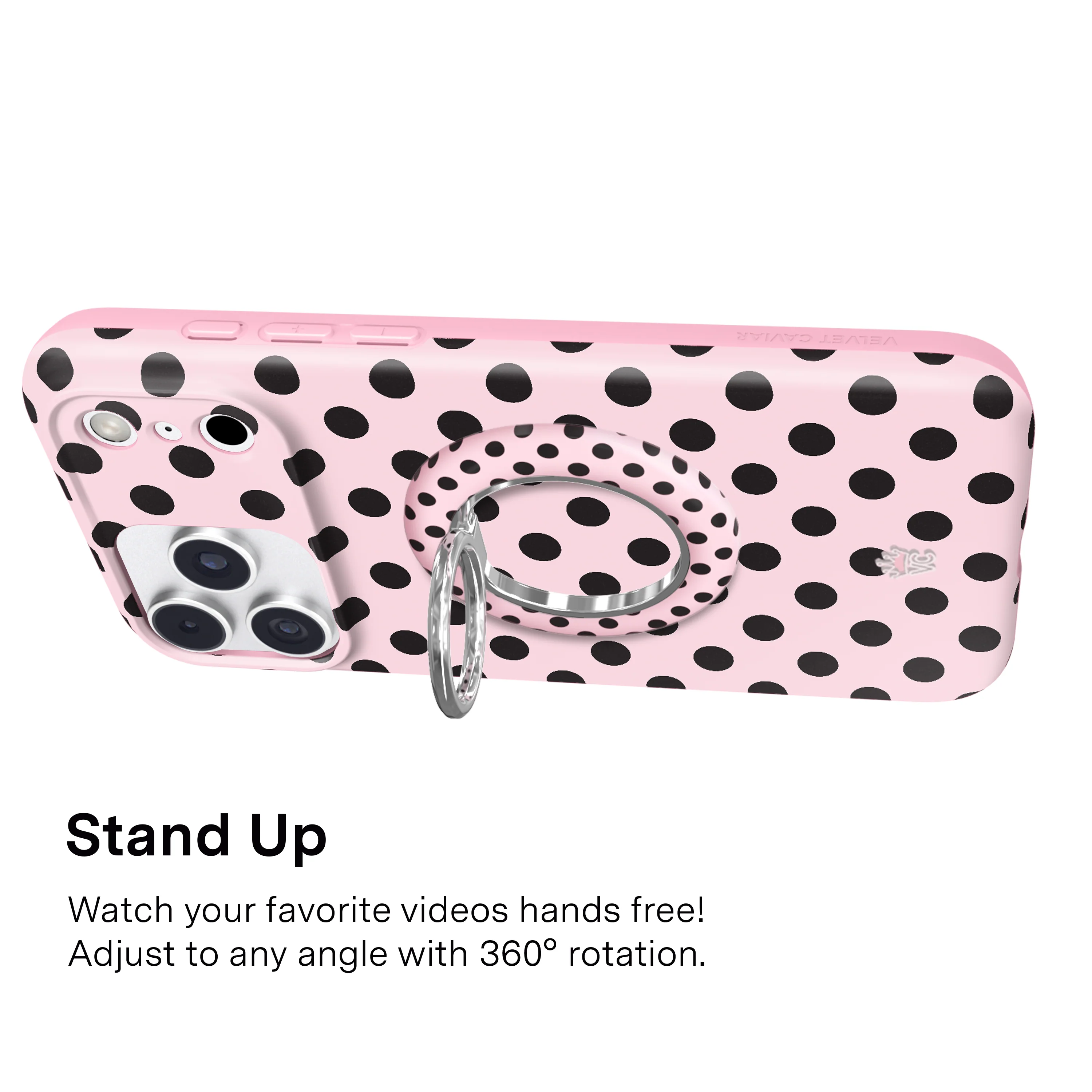 Princess Pink Polka Dot MagSafe Grip Ring - Image 5