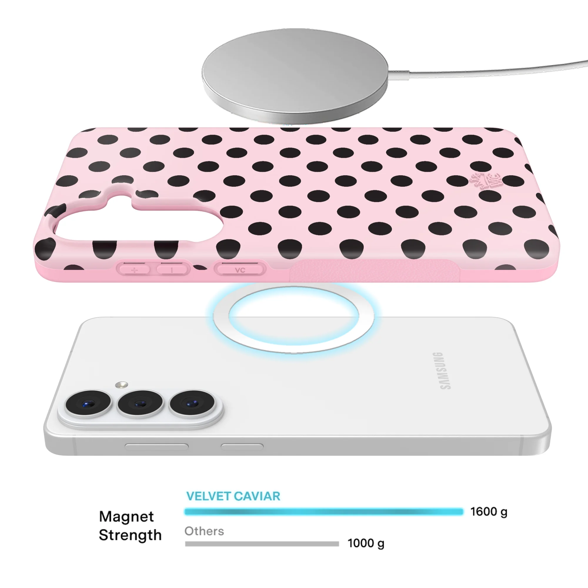 Princess Pink Polka Dot Samsung Case - Image 74