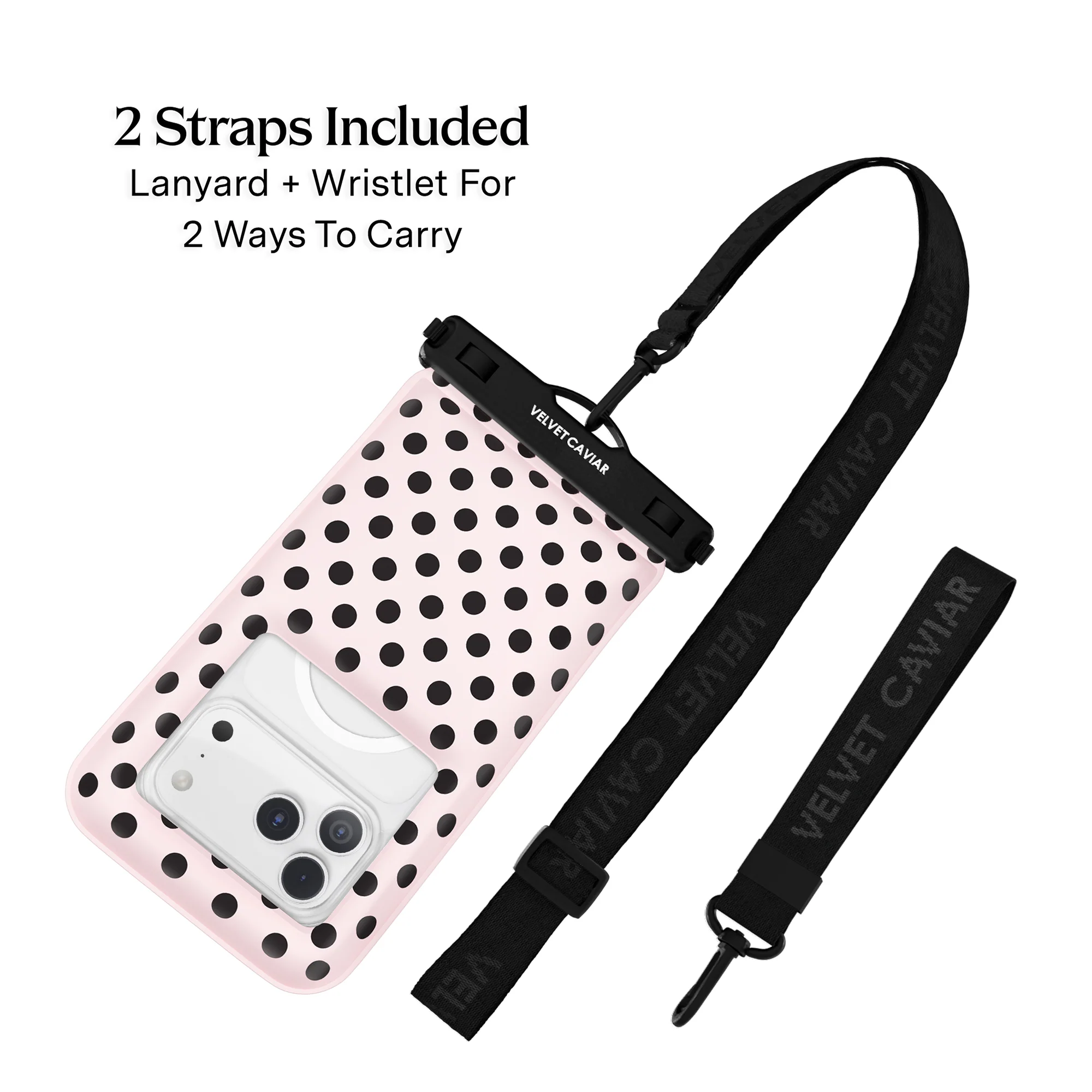 Princess Pink Polka Dot Waterproof Floating Phone Pouch - Image 4