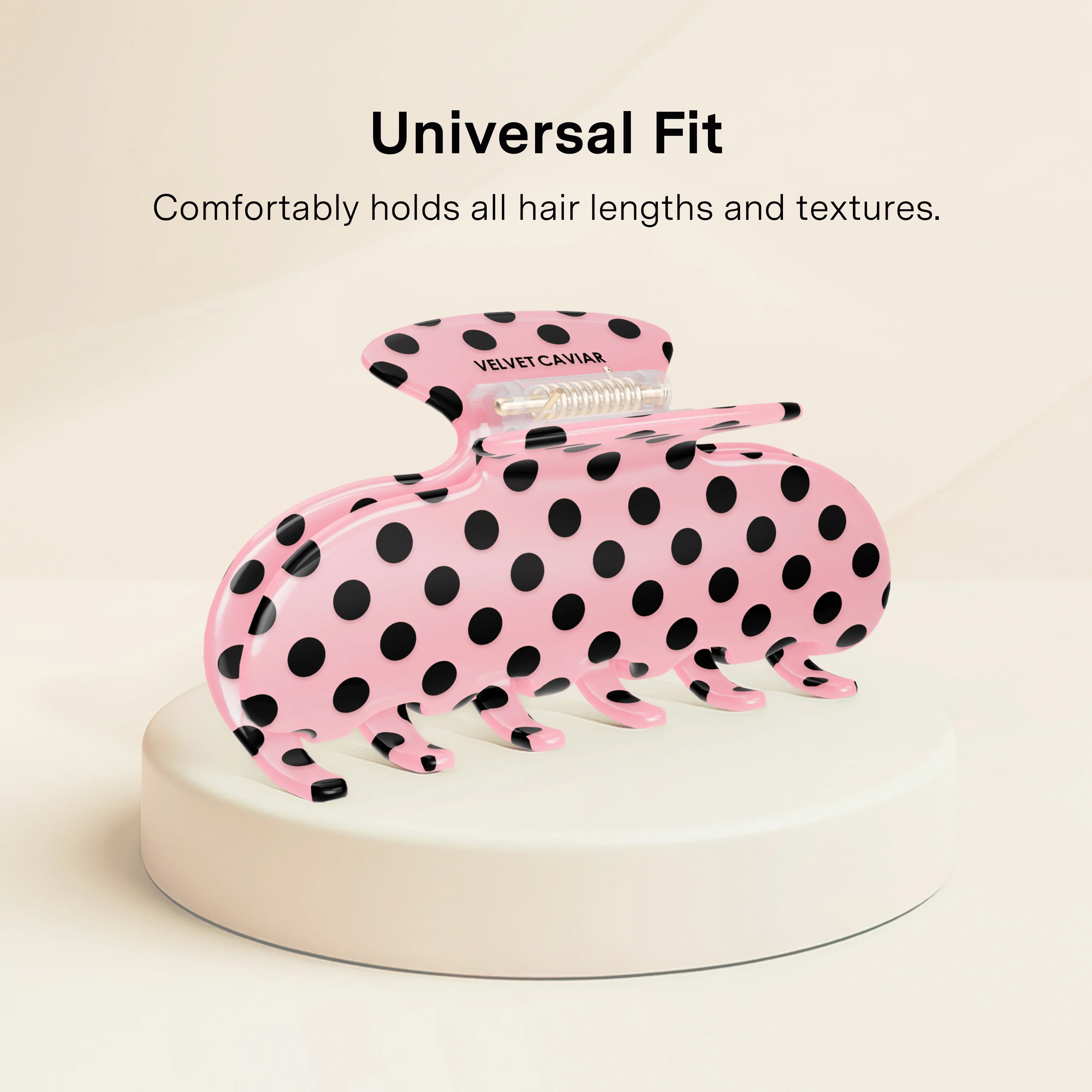 Princess Pink Polkadot Hair Clip - Image 3