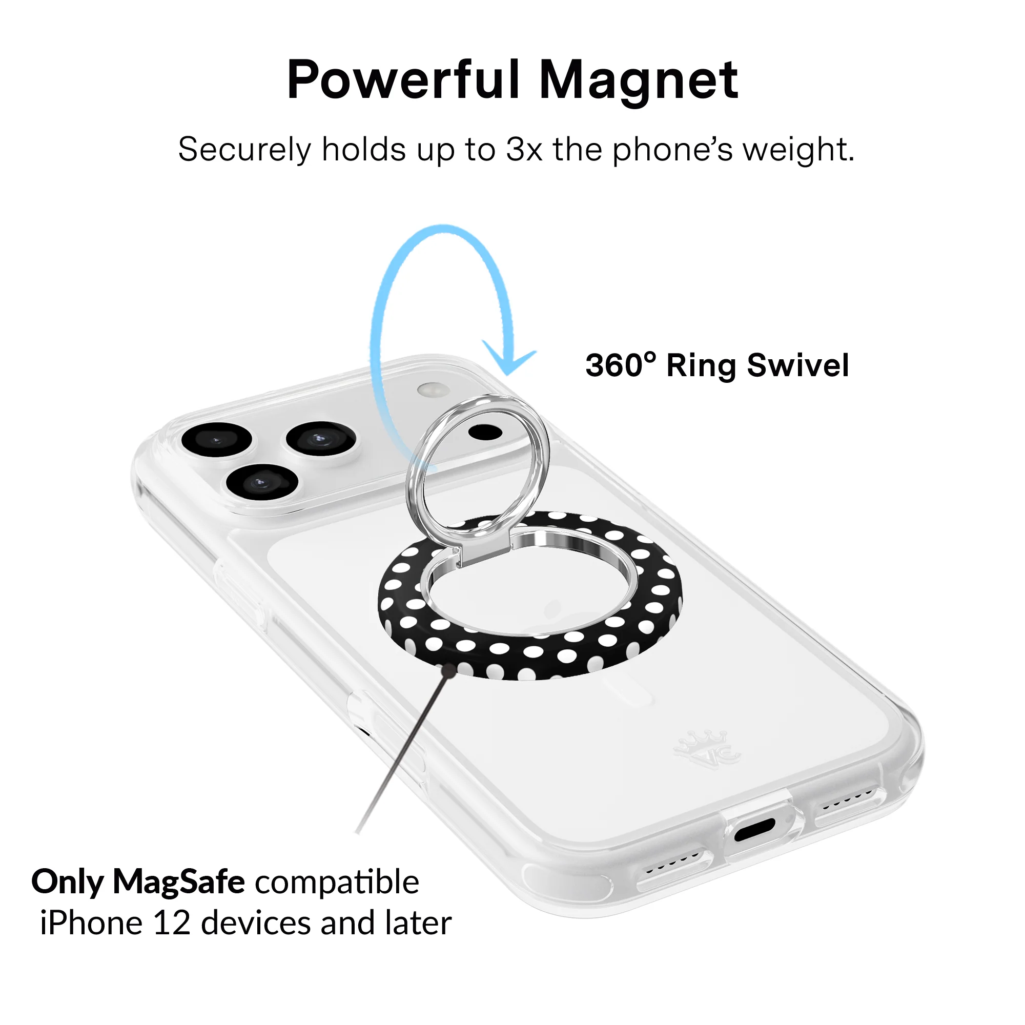 Princess Polka Dot MagSafe Grip Ring - Image 3