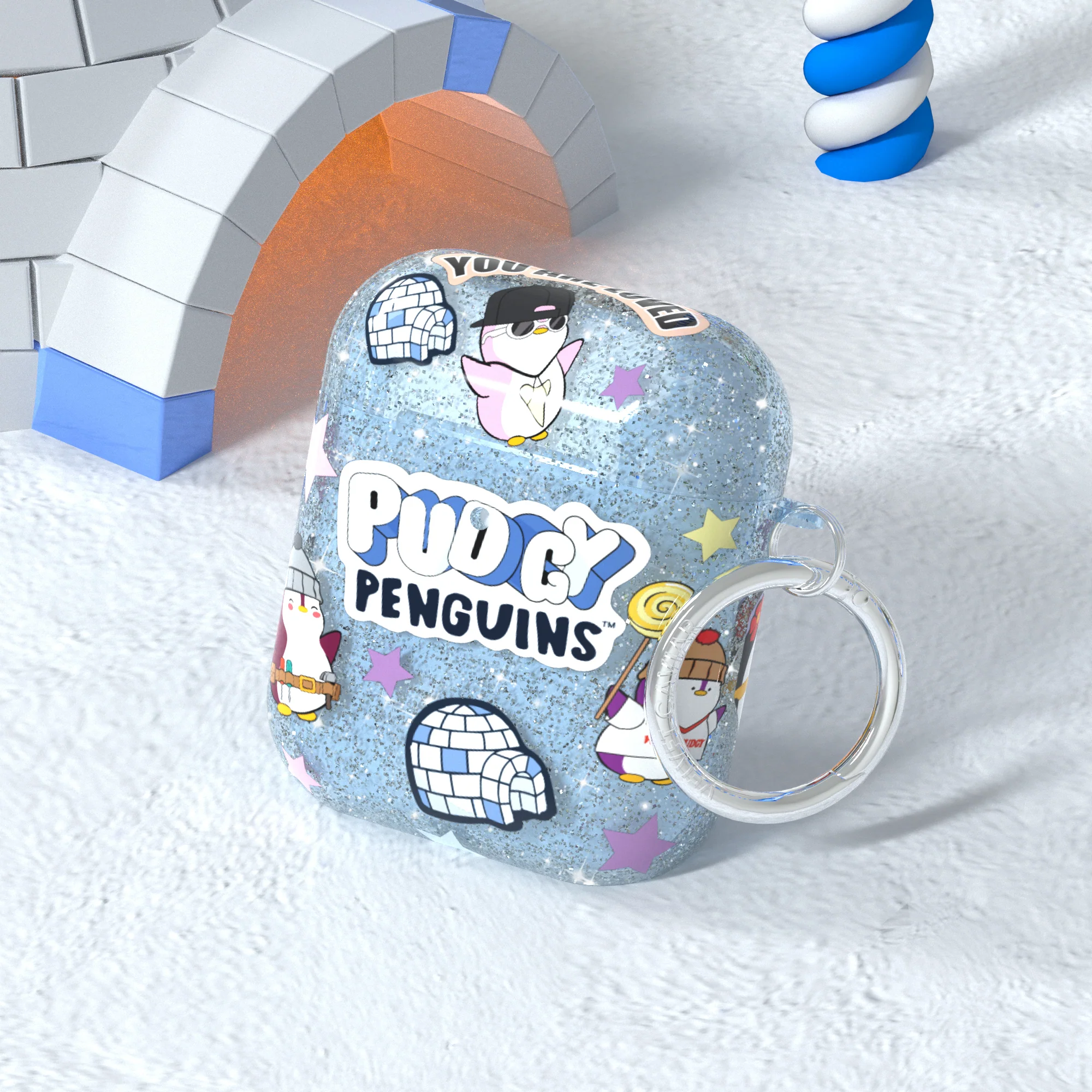 Pudgy Penguins Iceberg Glitter AirPod Case - Image 2
