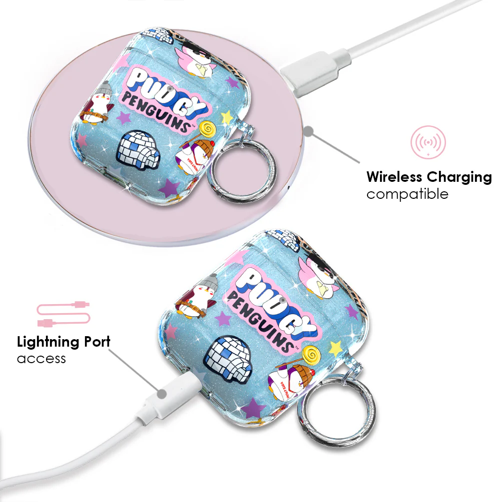 Pudgy Penguins Iceberg Glitter AirPod Case - Image 4