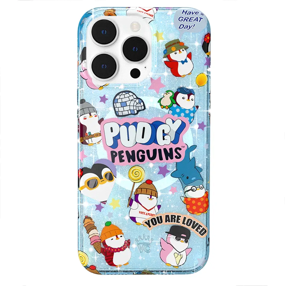 Pudgy Penguins Iceberg Glitter iPhone Case - Image 37
