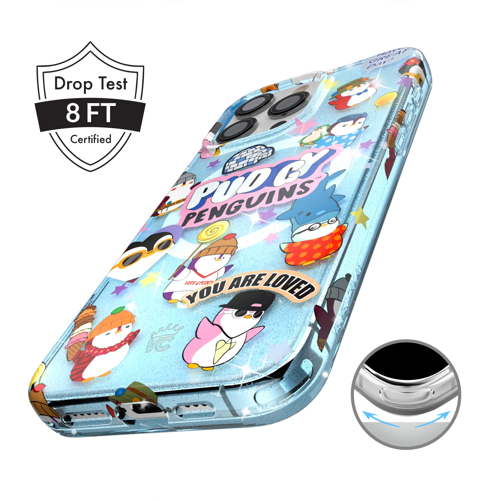 Pudgy Penguins Iceberg Glitter iPhone Case - Image 47