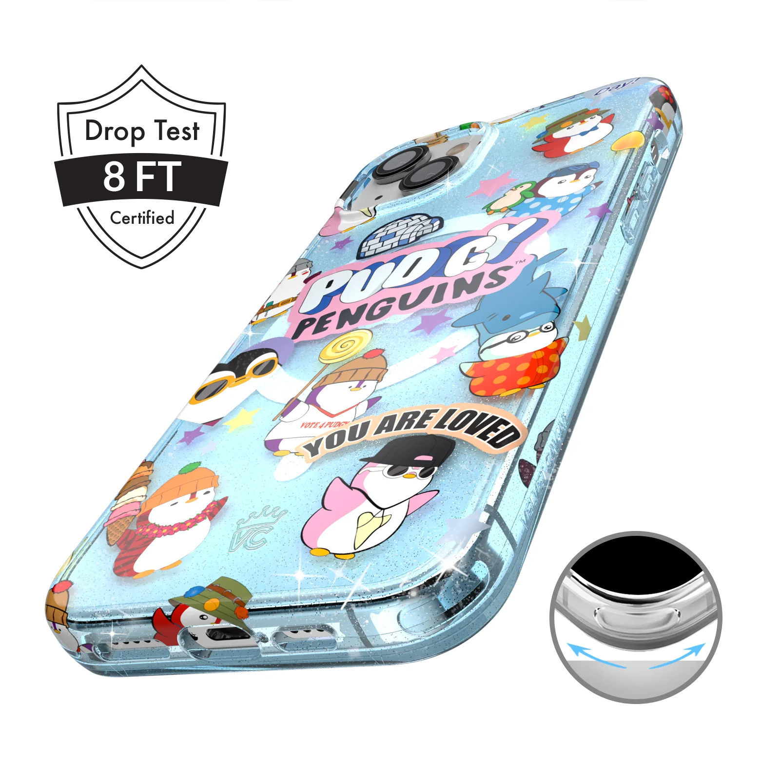 Pudgy Penguins Iceberg Glitter iPhone Case - Image 53