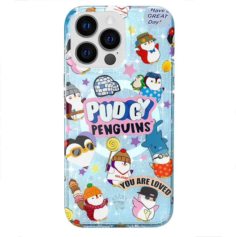 Pudgy Penguins Iceberg Glitter iPhone Case - Image 67