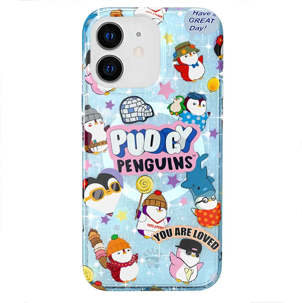Pudgy Penguins Iceberg Glitter iPhone Case - Image 73