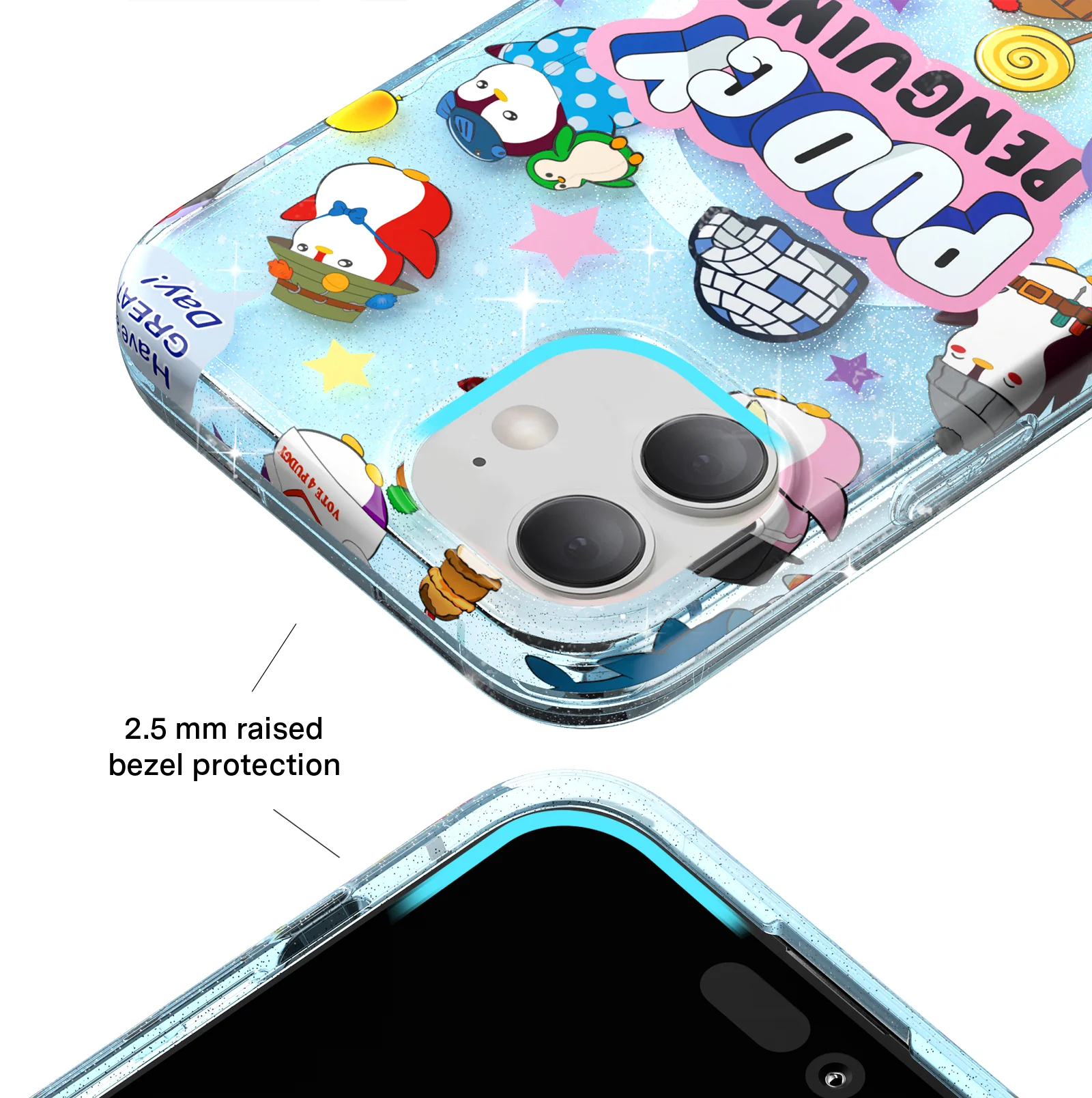 Pudgy Penguins Iceberg Glitter iPhone Case - Image 75